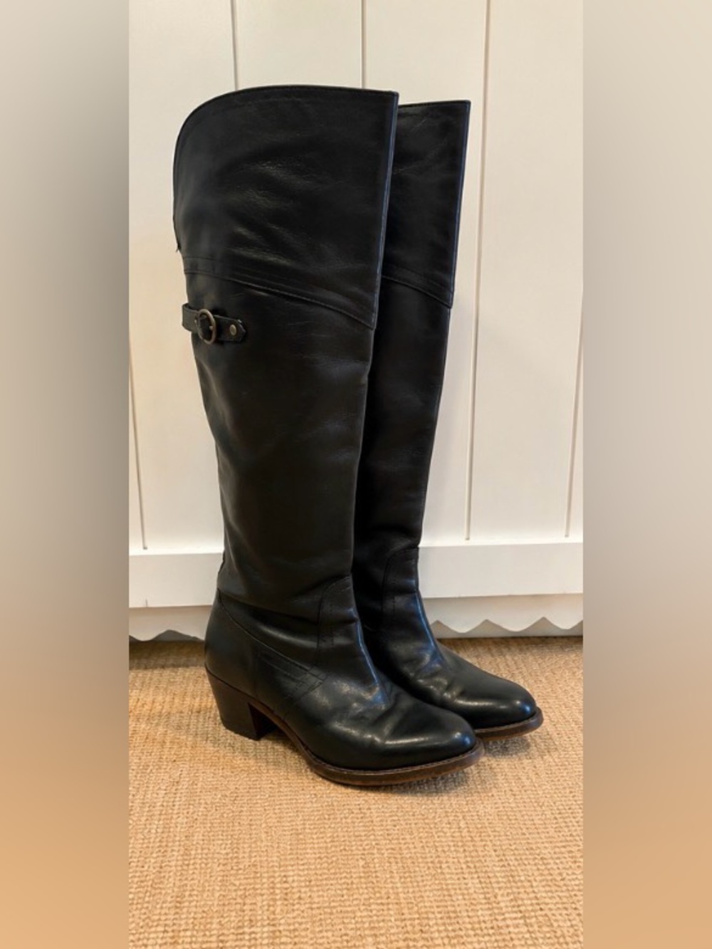 Frye Black Leather Over-the-Knee Riding Boots Size 8